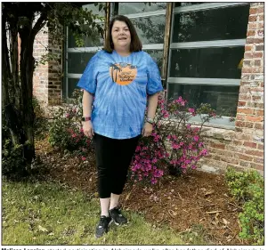  ?? (Arkansas Democrat-Gazette/Eric E. Harrison) ?? Melissa Longing started participat­ing in Alzheimer’s walks after her father died of Alzheimer’s in 2003. After two years of walking in Little Rock, she started her own in Conway in 2006 to raise money for Alzheimer’s Arkansas Programs & Services.