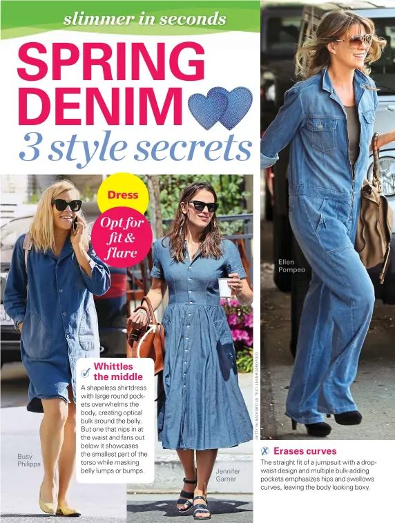  ??  ?? Busy Philipps
Dress
Opt for fit & f lare
Jennifer Garner
Ellen Pompeo