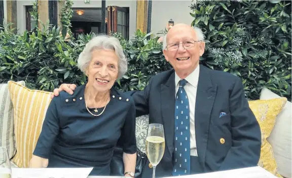  ??  ?? BBC presenter Andrew Marr’s ‘kind and intelligen­t’ father Donald, right, with his wife Valerie, passed away after losing consciousn­ess.