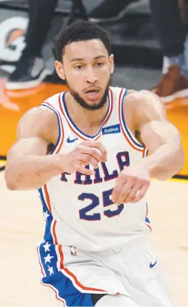  ?? ?? Ben Simmons of the Philadelph­ia 76ers. Picture: Getty Images