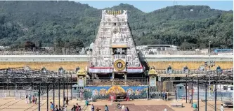  ??  ?? THE Tirumala Tirupati Devasthana­m temple in Andhra Pradesh, India, reopened last week.