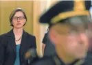  ?? PATRICK SEMANSKY/ AP ?? Deputy Assistant Secretary of Defense Laura Cooper arrives for a closed door meeting Wednesday to testify in the House impeachmen­t inquiry.