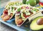  ??  ?? QUICK TYPE A DINNER
Fill warm low-carb tortillas with seasoned fish or tofu, veggies, avocado, sour cream and lime