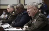  ?? OLIVIER DOULIERY — POOL ?? Marine Corps Gen. Kenneth F. McKenzie, commander of the U.S. Central Command, testifies Wednesday before the House Armed Services Committee on Capitol Hill in Washington.