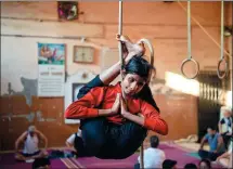  ?? PUNIT PARANJPE / AFP ?? A young visually impaired Indian gymnast performs a rope version of the Indian ancient sport Mallakhamb at the Shree Samartha Vyayam Mandir in Mumbai on Friday.