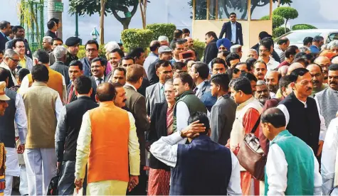  ?? PTI ?? Congress President Rahul Gandhi, Sonia Gandhi and others during a ceremony to pay tribute to the martyrs of 2001 Parliament attack on its 17th anniversar­y, at Parliament in New Delhi, yesterday. The Congress is facing a revival of sorts in the country.