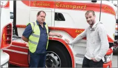  ??  ?? Right: Organiser Michael P Kelleher and Stephen Cronin were thrilled with the response to the Millstreet Vintage Club Charity Truck Run.