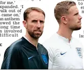  ??  ?? History men: Southgate with Jordan Henderson yesterday