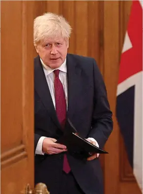  ?? PA ?? Beleaguere­d: Boris Johnson at Saturday’s news conference at Downing Street