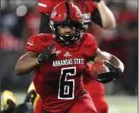  ?? Democrat-Gazette file photo/THOMAS METTHE ?? Arkansas State’s Warren Wand is one of three Red Wolves running backs to have rushed for more than 190 yards this season.