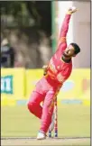  ?? ?? Zimbabwe’s Sikandar Raza bowls on the first day of the One-Day Internatio­nal match between Zimbabwe and Bangladesh at Harare Sports Club in Harare, Zimbabwe. (AP)