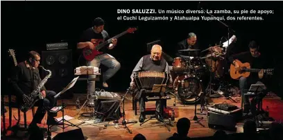  ??  ?? DINO SALUZZI. Un músico diverso. La zamba, su pie de apoyo; el Cuchi Leguizamón y Atahualpa Yupanqui, dos referentes.