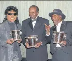  ??  ?? AWARD: Little Richard, Chuck Berry and Bo Diddley.