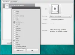  ??  ?? Benutzerve­rwaltung unter Cinnamon: Dieser Desktop bietet eine vorbildlic­he Übersicht über Rechte und Gruppenzug­ehörigkeit und ändert diese per Klickbox.