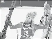  ?? Christophe Pallot Getty Images ?? MIKAELA SHIFFRIN, perhaps the best female skier alive, is awed by her friend, Thomas Walsh.