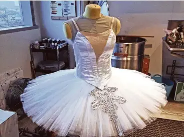  ?? Molly Glentzer / Houston Chronicle ?? An early design includes appliqués that will embellish the tutus of the “Nutcracker” Snowflakes.