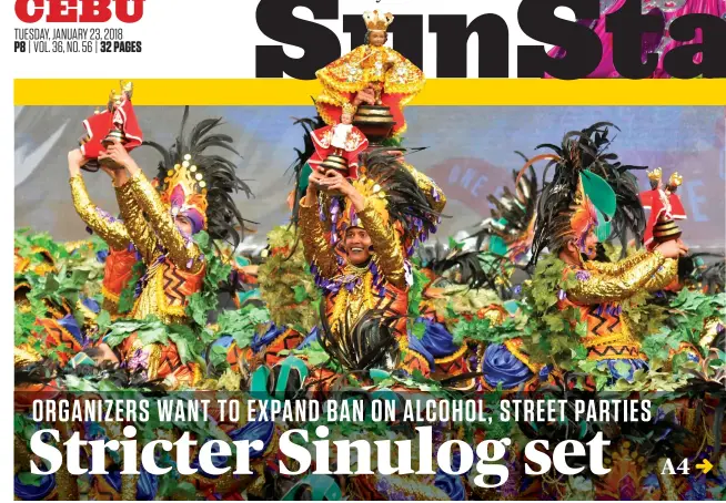  ?? SUNSTAR FOTO / AMPER CAMPAÑA ?? TRIBU KANDAYA’S TRIUMPH. Dancers representi­ng Daanbantay­an town perform in the awarding ceremony, where they received P1 million for winning the free interpreta­tion category, as well as the costume award.