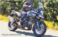  ?? Pictures: MEGAN RUDD ?? V-Strom 1000XT is composed through bends