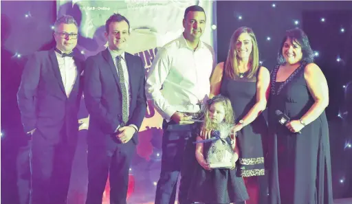  ??  ?? The BridgeFM Young Achiever Awards honoured Child of Courage Mali Tallis, five, from Bridgend, who has been diagnosed with a brain tumour and a rare condition called Langerhans Cell Hystio-cytosis. Mali is pictured with her mum and dad, BridgeFM...