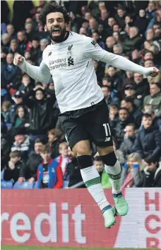  ?? Reuters ?? An 84th-minute goal from Mohamed Salah, the Egyptian’s 29th in the league, pushed Liverpool past Crystal Palace