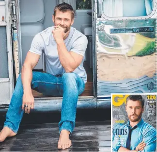  ??  ?? Chris Hemsworth in a photoshoot for GQ Magazine (inset).