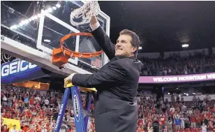  ?? ASSOCIATED PRESS ?? Back in 2013, then-New Mexico head coach Steve Alford cut down the net after defeating UNLV 63-56 in the Mountain West Conference basketball tournament championsh­ip game in Las Vegas.