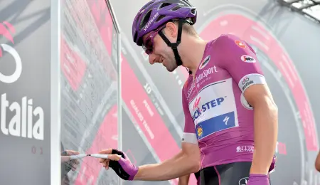  ??  ?? Ranking Uci Vincendo la maglia Ciclamino al Giro 101, Elia Viviani, 29 anni, velocista veronese di Oppeano, è adesso terzo nel ranking Uci individual­e: davanti a lui Sagan e il primatista Froome