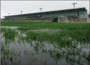  ??  ?? POOL GAMES: Rodney Parade is drenched