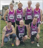  ?? ?? Mooreabbey Milers men’s teams at the Munster masters cross country in Castlelyon­s last weekend.