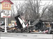  ?? CONTRIBUTE­D BY KOLE SMITH ?? The restaurant was a total loss after a fire in December 2018 that started in the kitchen destroyed the building.