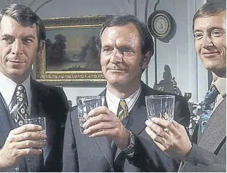  ?? ?? Cheers... Richard Easton, Patrick O’connell and Robin Chadwick were The Brothers
