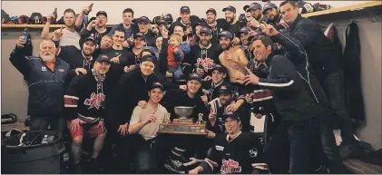  ?? ANDREW ROBINSON/TC MEDIA ?? The Harbour Grace Ocean Enterprise­s Ceebee Stars went from worst to first this season, winning the Avalon East Senior Hockey League championsh­ip. The Ceebees play host to the first two games of the Herder Memorial Trophy final starting tonight in...