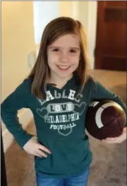  ?? SUBMITTED PHOTO ?? Abigail Johnson, a second-grader at Sarah Starkweath­er Elementary, wrote a letter to her favorite Eagles player after he missed a crucial pass from Nick Foles.