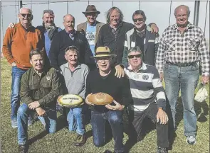  ?? PHOTOS: COURTESY GRAHAM MACKIE (AKA DAN FROGAN) ?? Back, Garry Mclean, Jimmy Frogan, Rawson Leach, Dave Nugent, Dan Frogan, Steve Parish, Mark Melville, front, Brian Peadon, Mark Gallagher, Keiran Gleeson, Darrel Innes.