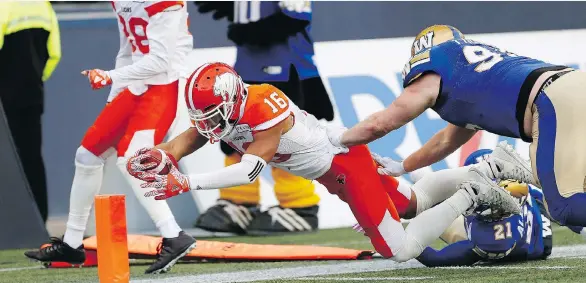  ?? JOHN WOODS/THE CANADIAN PRESS ?? The B.C. Lions will once again rely on wide receiver Bryan Burnham to jump-start their passing attack, as well as fellow veteran receiver Manny Arceneaux.