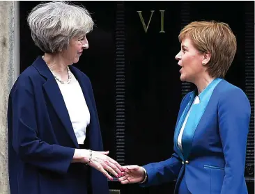  ??  ?? Plea: Theresa May’s team urged Nicola Sturgeon to support government