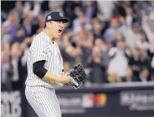  ?? DAVID J. PHILLIP/ASSOCIATED PRESS ?? Yankees starting pitcher Masahiro Tanaka held the Astros to three hits in seven innings to help New York win 5-0. The Yankees hold a 3-2 edge in the AL Championsh­ip Series.