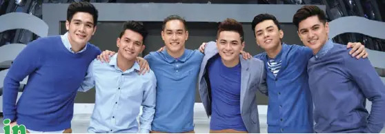  ??  ?? Above: Lead stars (from left) Tommy Peñaflor, Miggy Tolentino, Kim Last, Kenneth Medrano, Joel Palencia and Jon Timmons. Below: With co-stars Kate Lapuz, Toni Aquino and Taki.