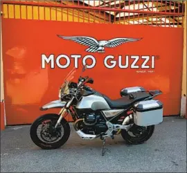  ?? Charles Fleming For The Times ?? MOTO GUZZI’S hot-selling V85 TT will vie for customers with BMW’s GS, KTM’s Adventure, Ducati’s Multistrad­a and Triumph’s Tiger machines.