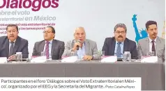 ??  ?? Participan­tes en el foro ‘Diálogos sobre el Voto Extraterri­torial en México’, organizado por el IEEG y la Secretaría del Migrante.