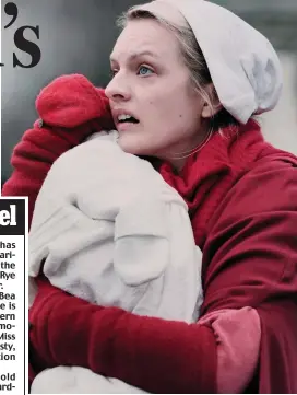  ??  ?? Oppressed: Elisabeth Moss plays heroine Offred in TV series