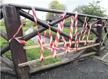  ?? ?? Shame Some of the results of vandalism at Strathaven Park