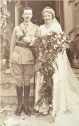  ??  ?? Ethel and Denis Mulvany on their wedding day, in Lucknow, India, in 1933. The pair was stationed in Lucknow until 1940, when Denis Muvany was posted to Singapore. Their marriage ended after the war.