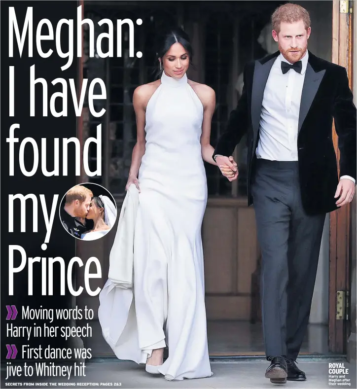  ??  ?? ROYAL COUPLE Harry and Meghan after their wedding