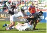  ??  ?? Hat-trick hero Asafo Aumua scores in the final in georgia