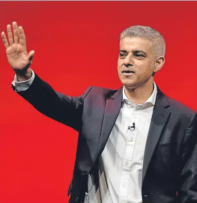  ?? Pictures: PA. ?? Above: Mayor of London Sadiq Khan waves after giving his speech. Below left: Ms Dugdale speaks to a delegate. Below right: Mr Corbyn holding a toy panda on the WWF stall. Bottom: Deputy leader of the Labour Party Tom Watson.