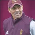  ?? TOM TINGLE/THE REPUBLIC ?? Herm Edwards on players’ skipping their bowl game: “I always side on the players’ side.”