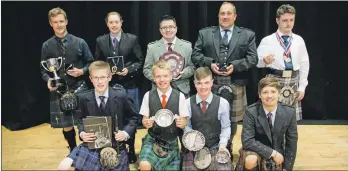  ?? Photograph: Abrightsid­e Photograph­y ?? The trophy winners from this year’s Lochaber Gathering.