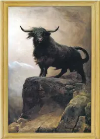  ??  ?? The Lord of the Isles by Margaret Collyer depicts a Highland bull champion from Ardtornish Estate.