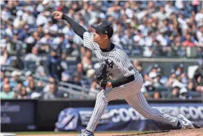  ?? JOHN JONES/USA TODAY SPORTS ?? Reliever Luke Weaver during an April game against Tampa Bay. Through the team’s first 36 games, the Yankees have posted MLB’s lowest bullpen ERA at 2.27.